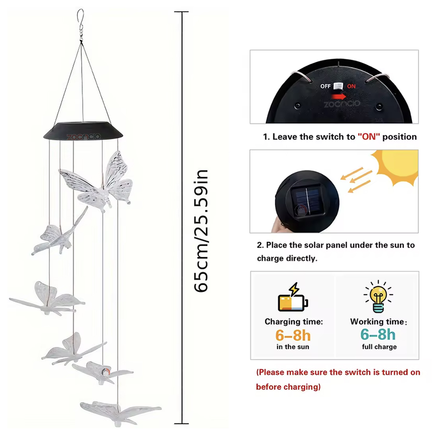 Vista 19 de Movil De Viento Solar Decorativo Luces - DISEÑO: Luna Estrellas